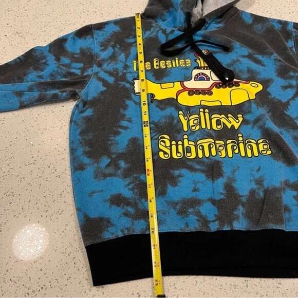 Vintage BEATLES Yellow Submarine Hoodie Tie Dye Blue Black Med - Picture 8 of 10